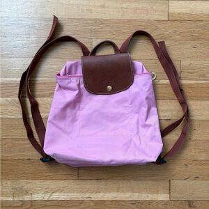 Longchamp Pink and Brown Women's Backpack